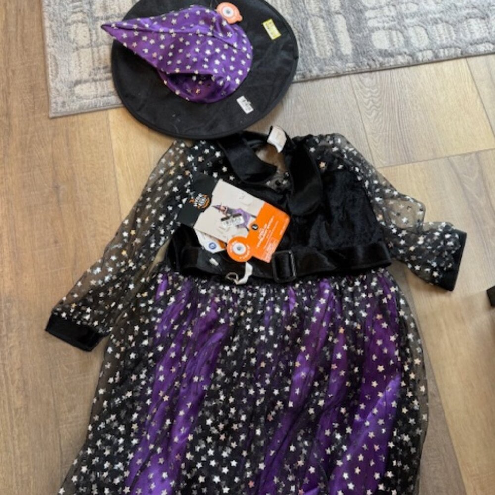 NEW Halloween Costume Dress Up Witch Kid's Dress Large